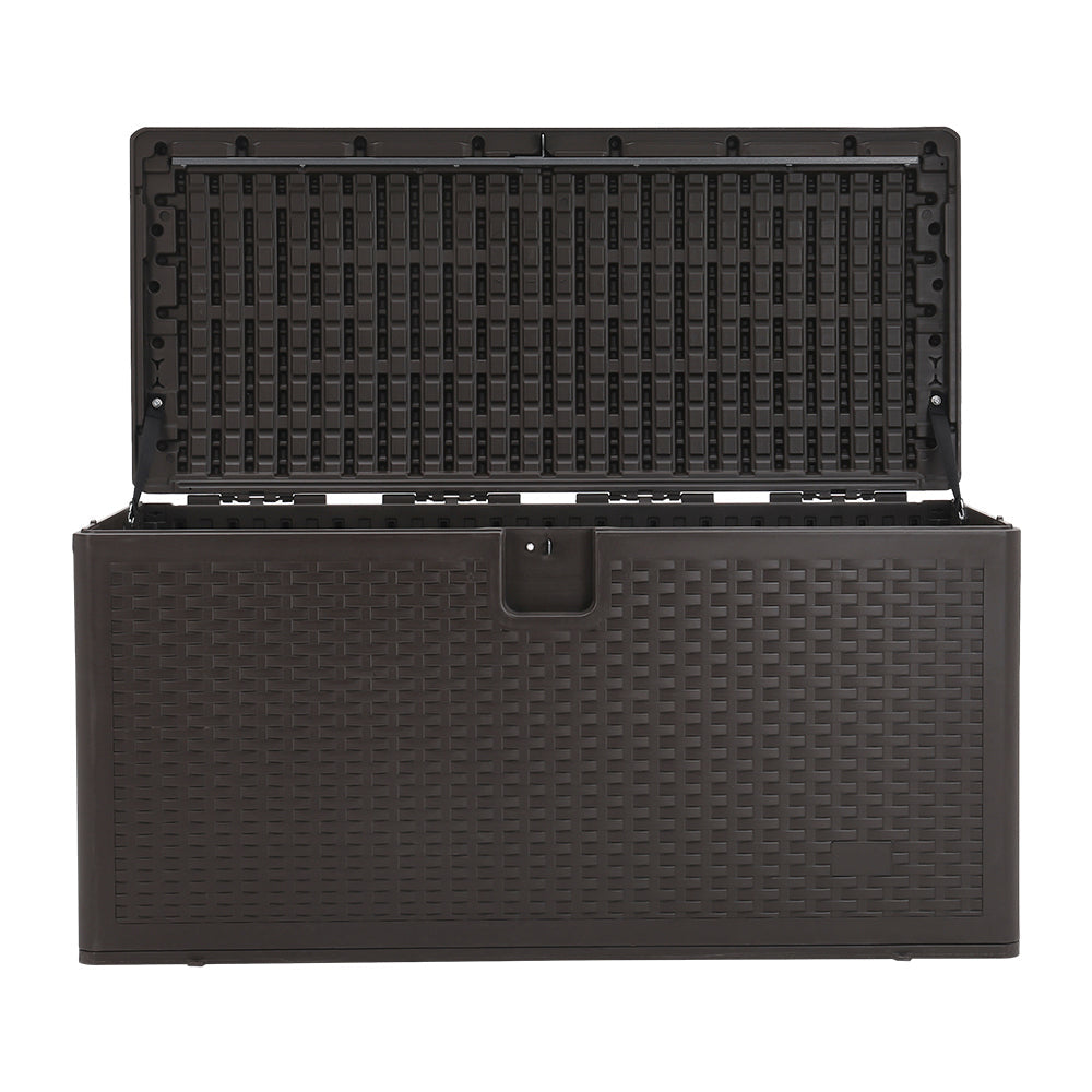 127CM Wide Lockable Waterproof Rattan Outdoor Storage Box