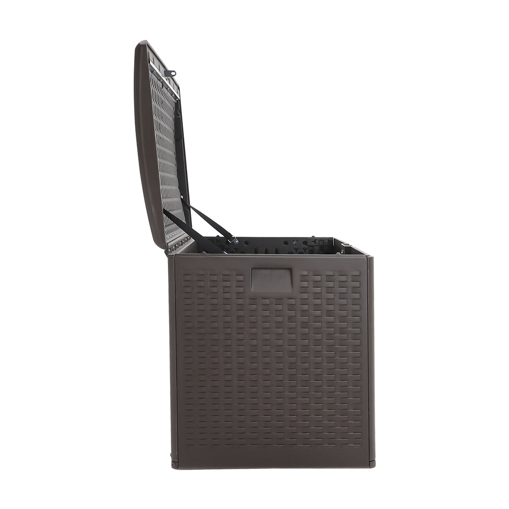 127CM Wide Lockable Waterproof Rattan Outdoor Storage Box