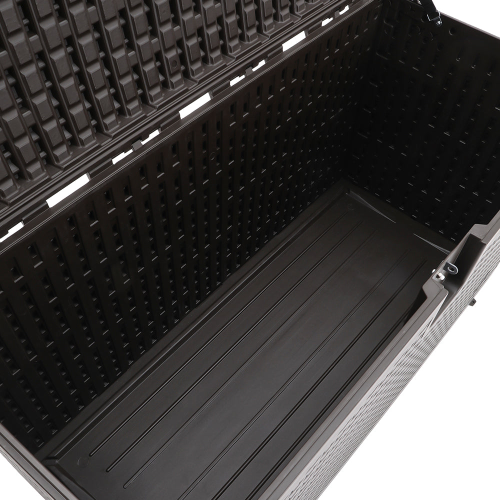 127CM Wide Lockable Waterproof Rattan Outdoor Storage Box