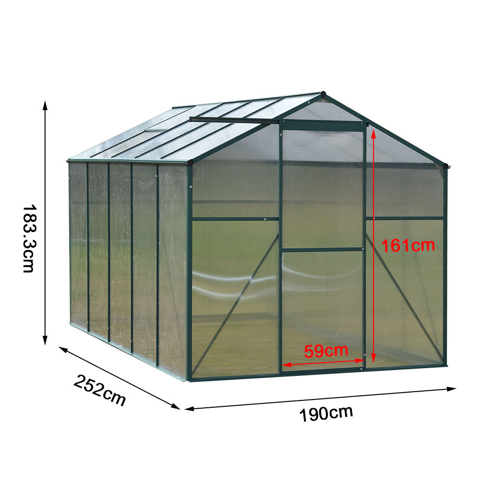 8' x 6' ft Garden Hobby Greenhouse Green Framed with Vent Garden greenhouse Garden Sanctuary