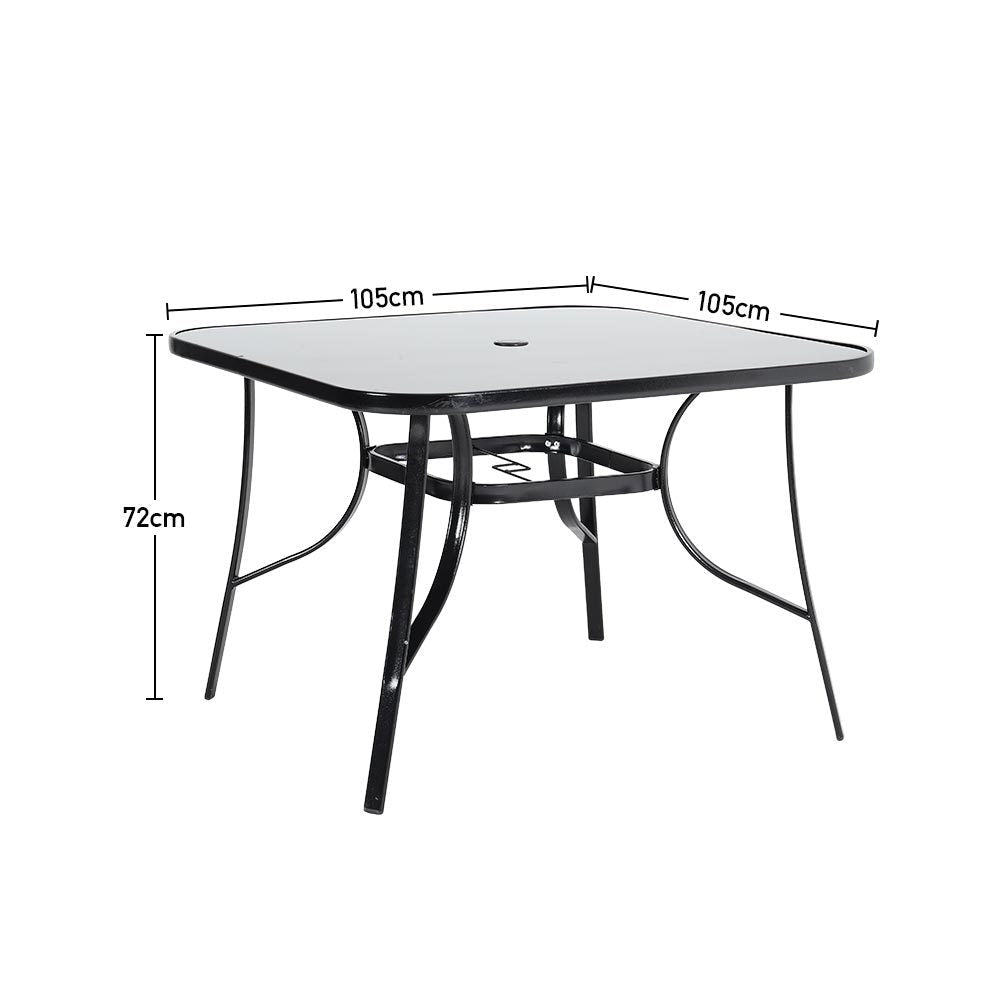 80/105cm Wide Square Garden Table Patio Outdoor Dining Table Coffee Bistro Table Garden Dining Table