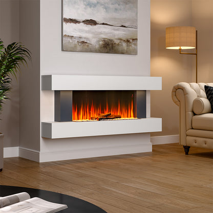 Wall Mounted/Freestanding Electric Fireplace with Mantel