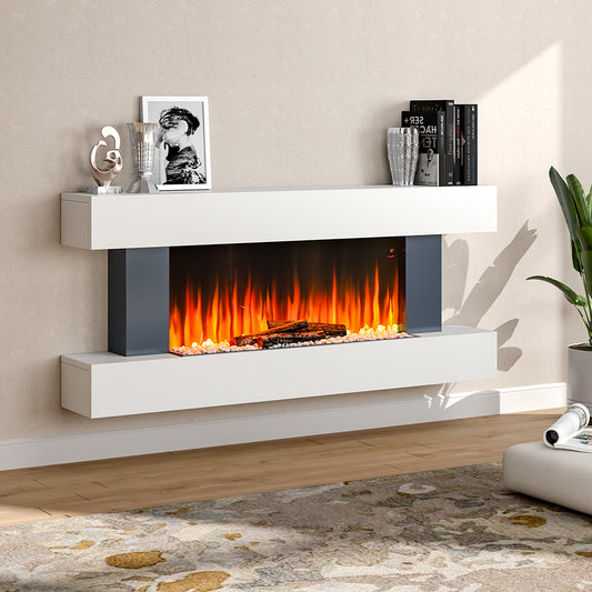 Wall Mounted/Freestanding Electric Fireplace with Mantel
