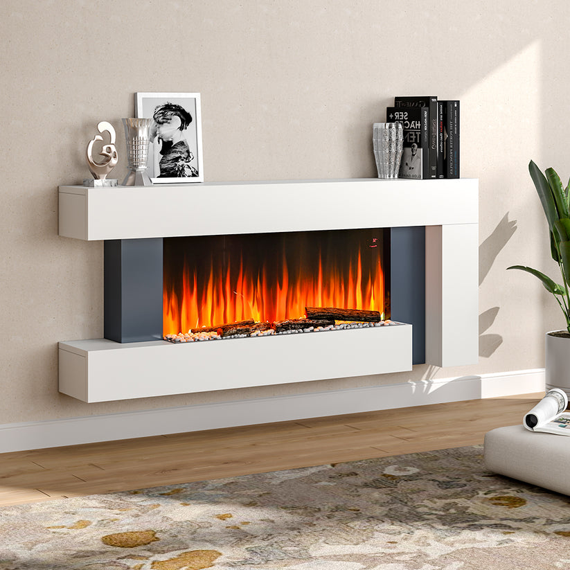 C-Frame Freestanding Fireplace Suite with 2 Heating Settings