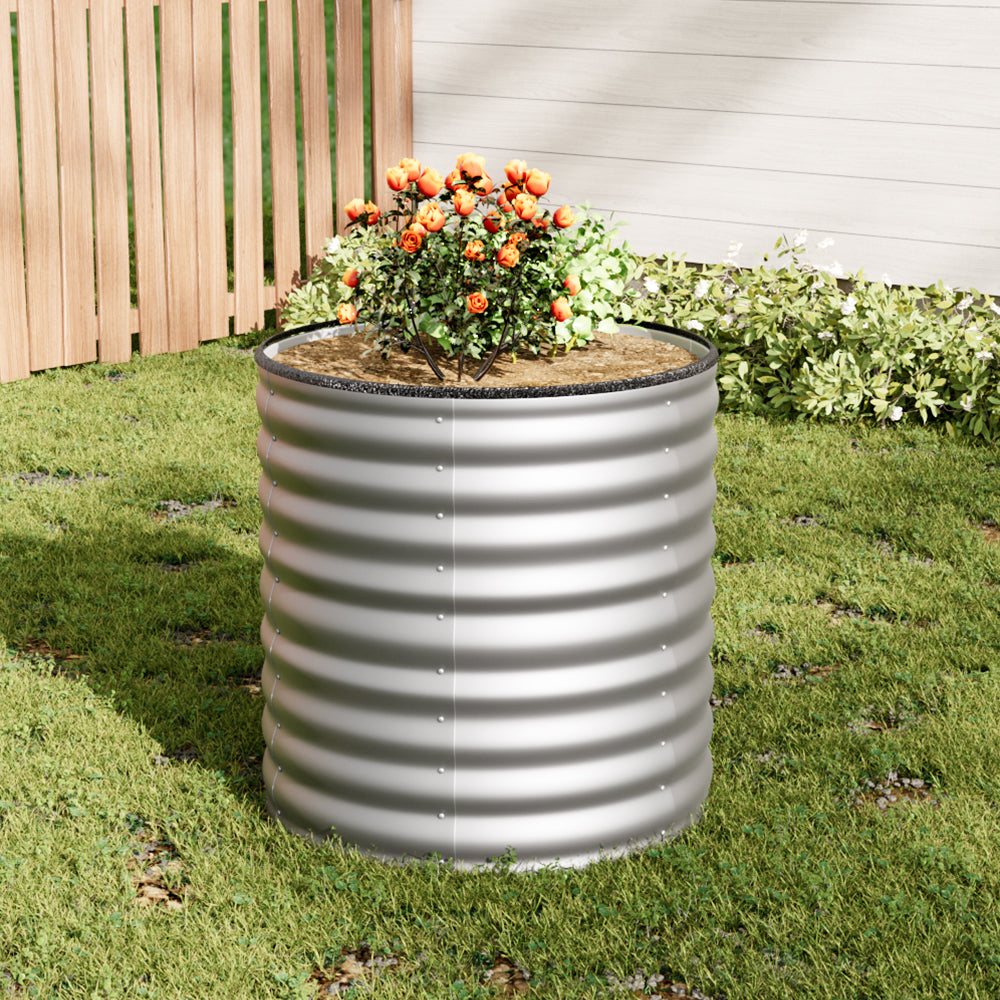 80CM Height Silver Galvanized Steel Raised Garden Bed