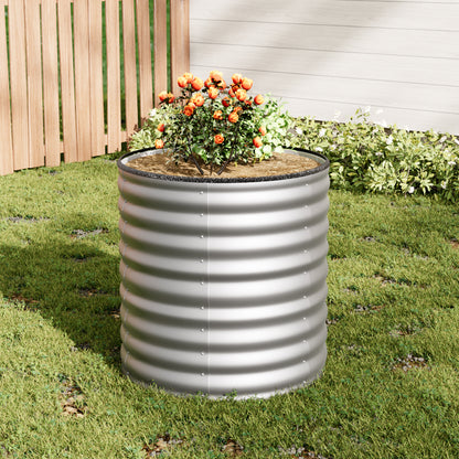 80CM Height Silver Galvanized Steel Raised Garden Bed