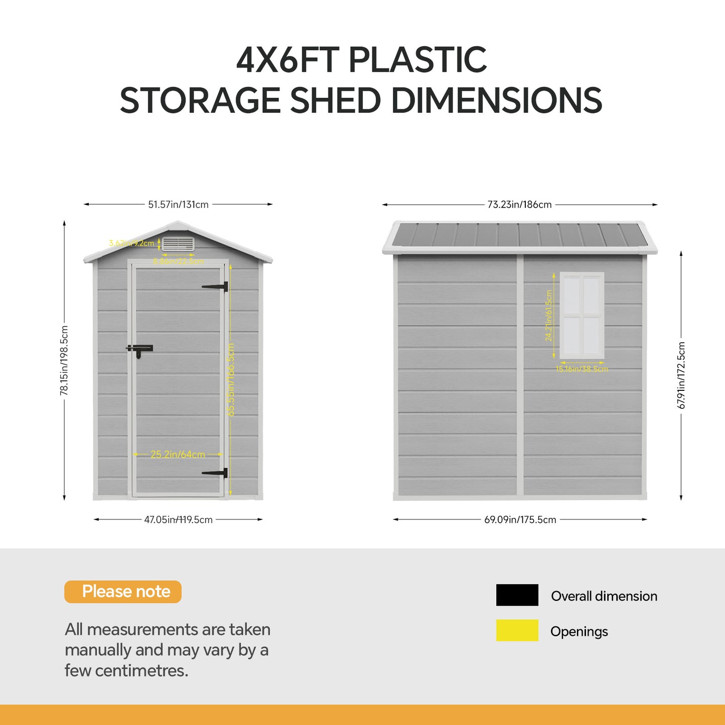 4x6 FT Outdoor Garden Plastic Storage Shed