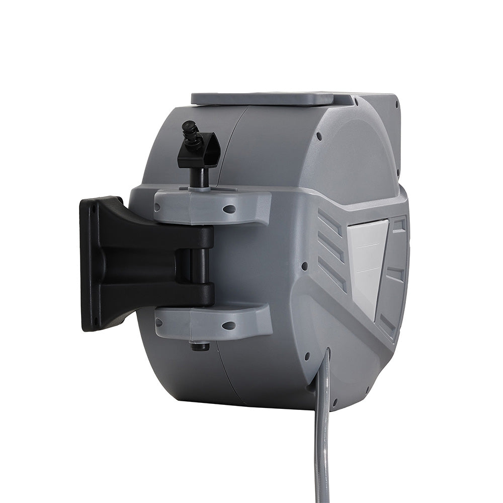 Wall Mounted Retractable Garden Hose Reel with Spray Nozzle