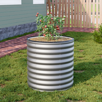 80CM Height Silver Galvanized Steel Raised Garden Bed