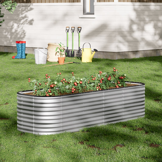 Oval-Shaped Galvanized Steel Raised Garden Bed