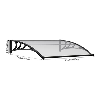 Transparent Outdoor Door Canopy Window Awning with Drainage Channel