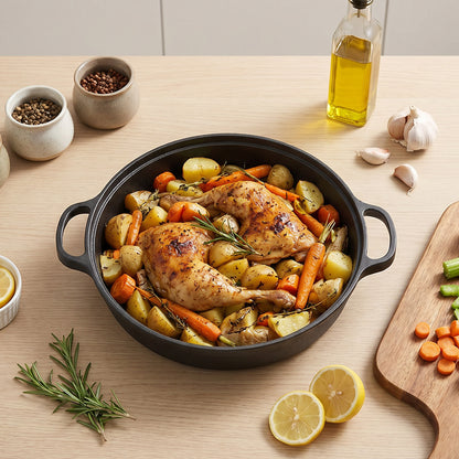 Pre-Seasoned Cast Iron Skillet with Dual Handles