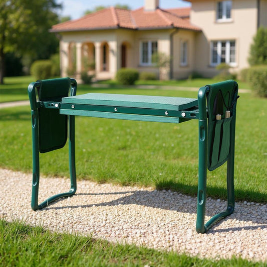 Folding Garden Kneeling Stool with 2 Detachable Tool Bags