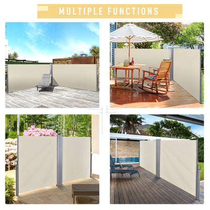 White Retractable Double Side Awning