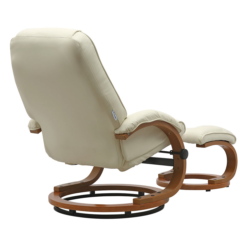 Walnut color/Black Brown/Grey/Ergonomic Executive Office Reclining Chair with Footstool