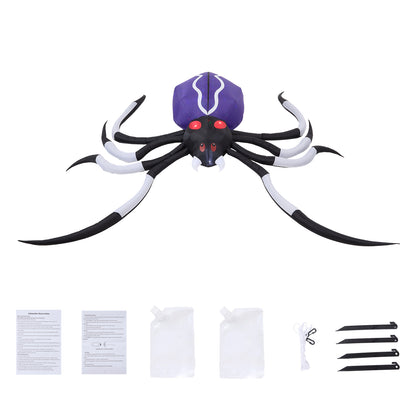 11 FT Halloween Inflatable Giant Spider with Built-in LED Lights