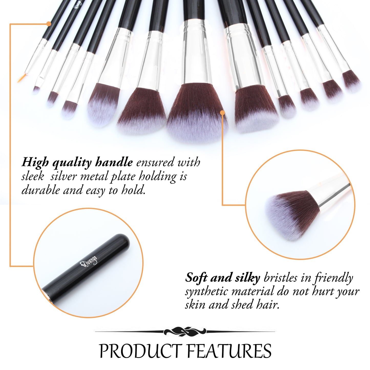12 Pcs Travel Makeup Brush Set with Makeup Sponge and Brush Cleaner