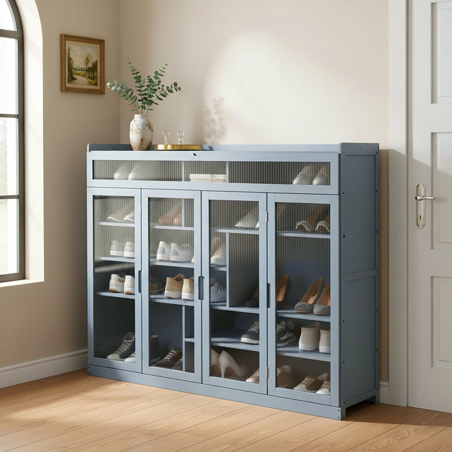 Shoe Storage Cabinet with Folding Doors