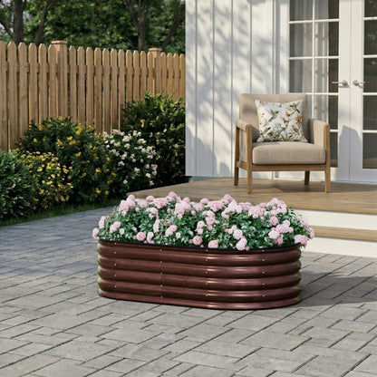 Oval-Shaped Galvanised Steel Raised Garden Bed