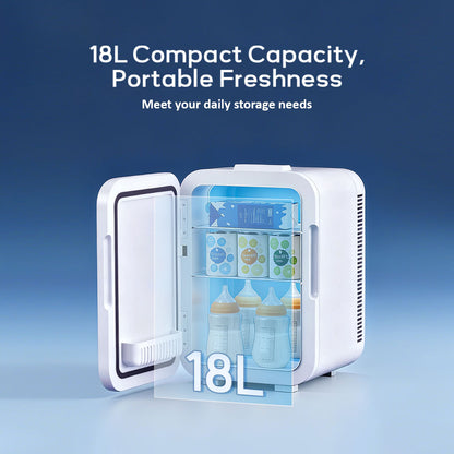 White 18L Dual-Use Mini Refrigerator
