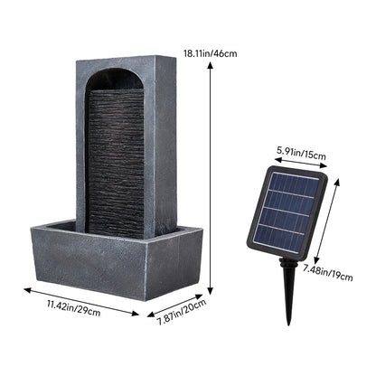 LED Outdoor Solar Slate Effect Garden Water Fountain