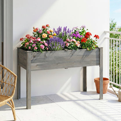 Elevated Rectangular Raised Garden Bed with Drainage Holes
