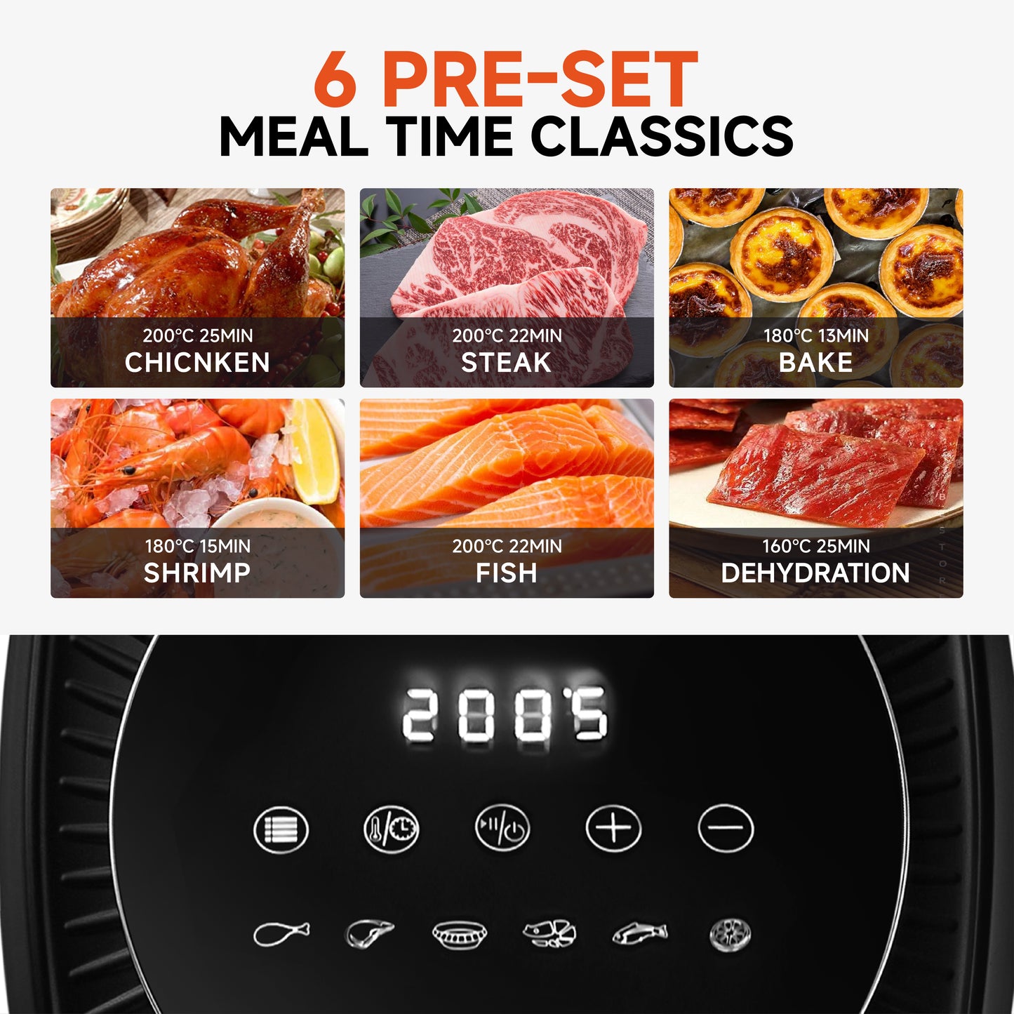 6L Air Fryer with Smart Touch Display
