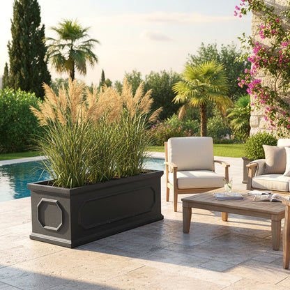 70cm Black Cement Flower Pot