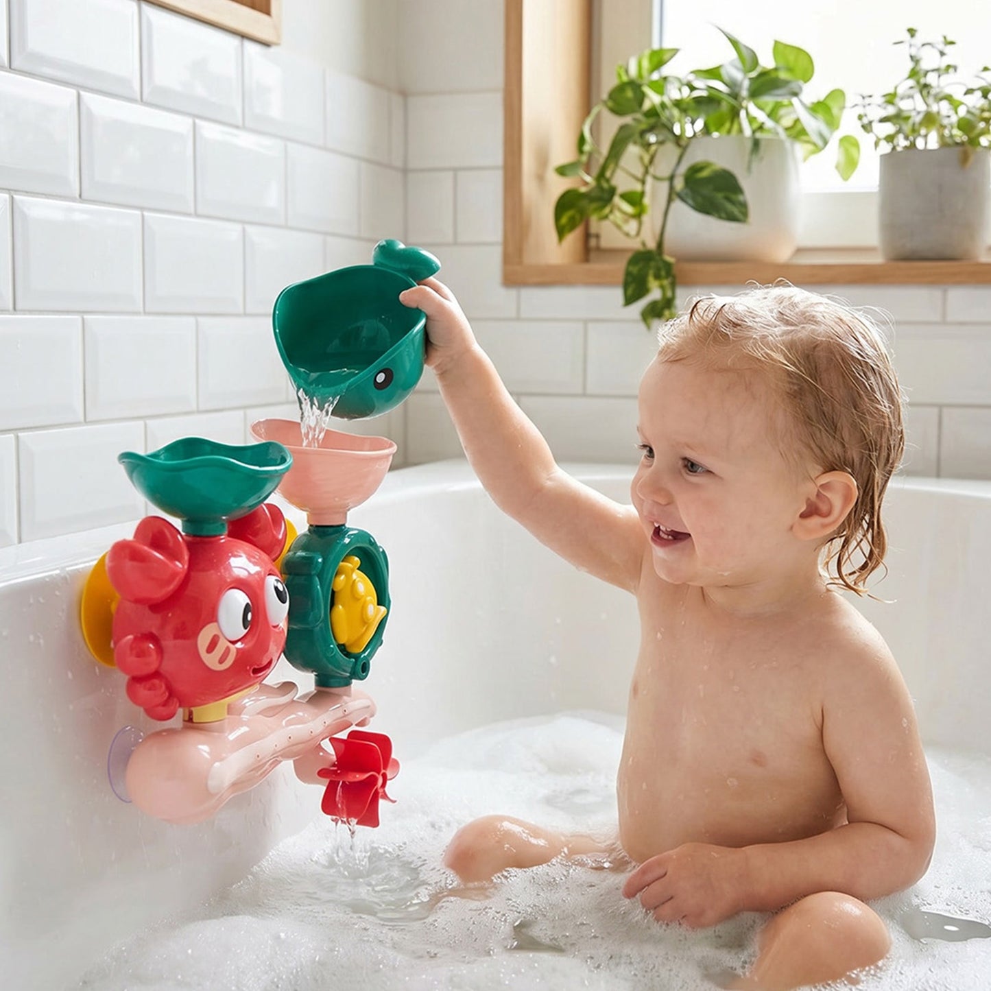 Wall-Mounted Crab Bath Toy for Kids