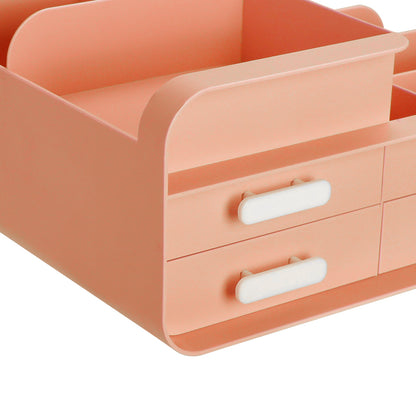 Multifunctional Plastic Desk Organizer with Drawers