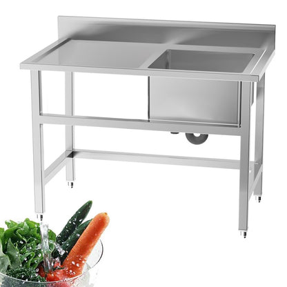 Commercial Stainless Steel Kitchen Single Bowl Sink