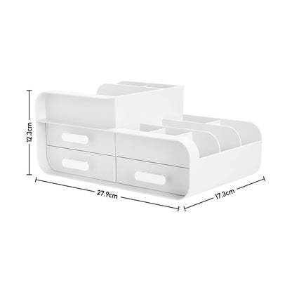 Multifunctional Plastic Desk Organizer with Drawers