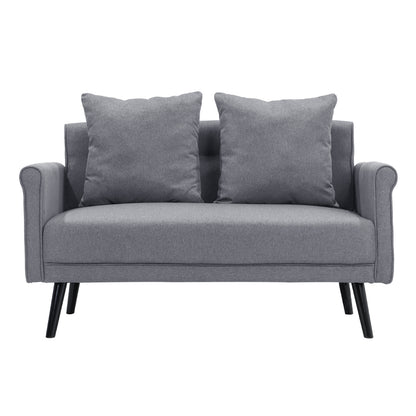 Contemporary Upholstered Love Seat with Rolled Arms