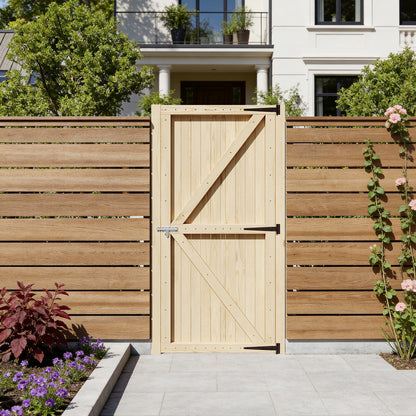 90cm Wide Wooden Garden Gate 180cm High