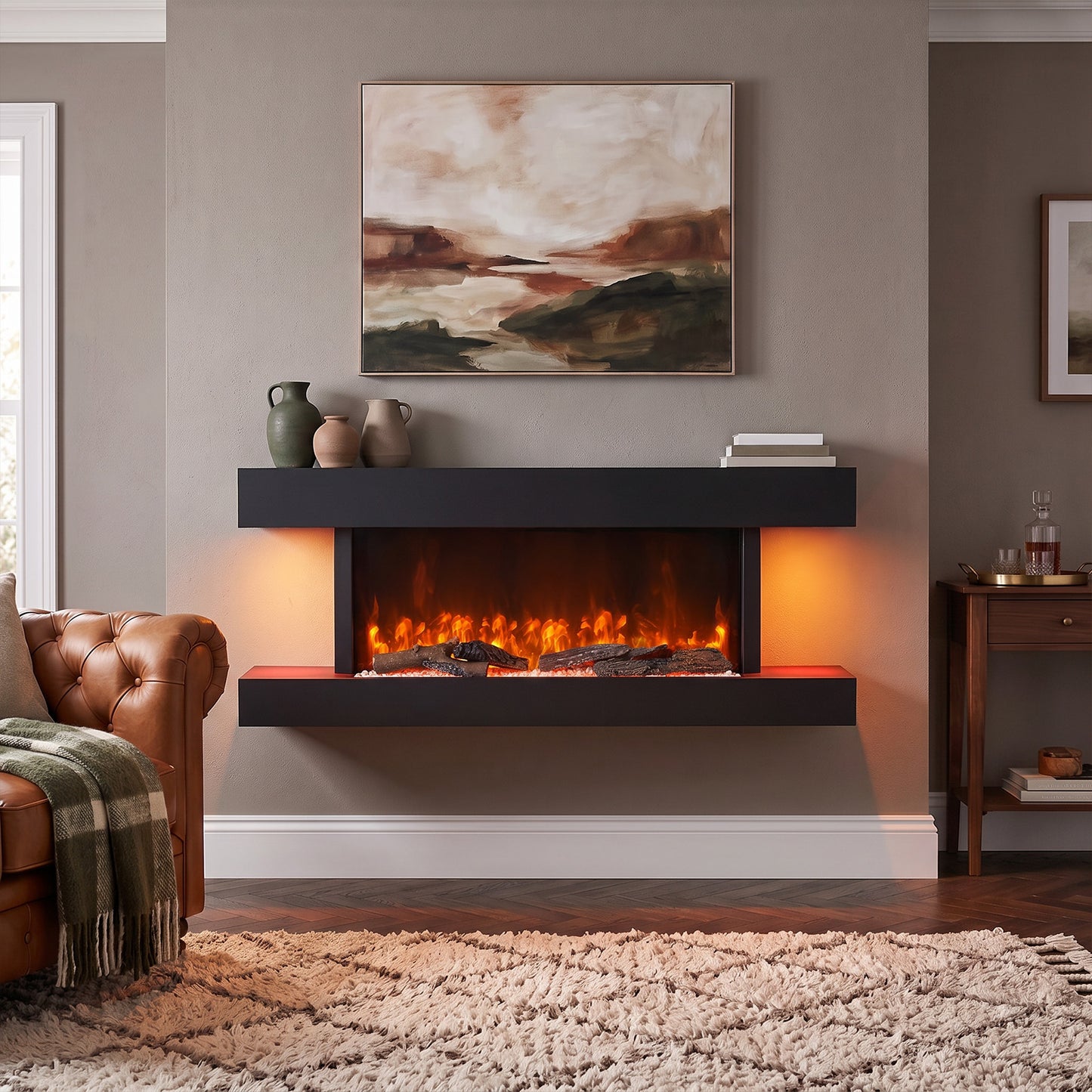 52inch Wall Mounted Electric Fireplace with Remote Control
