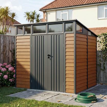 8x7 FT Large Metal Garden Tool Storage Shed