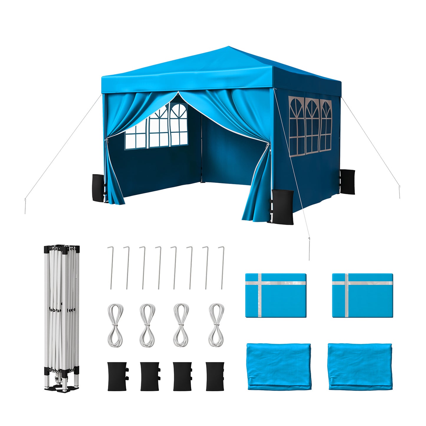 10 x 10FT Pop up Canopy Tent with Sidewalls