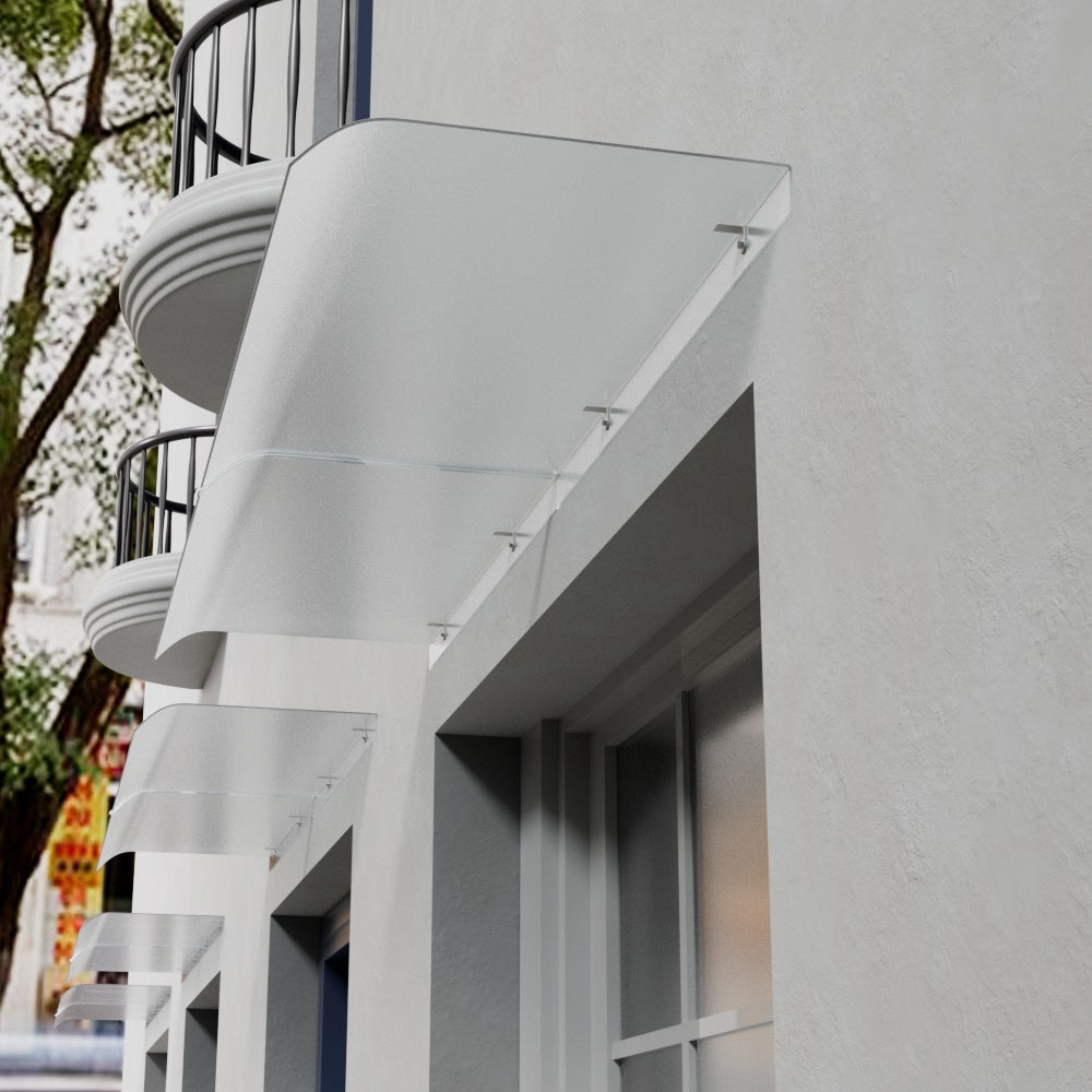 43cm W Frosted Window Door Awning