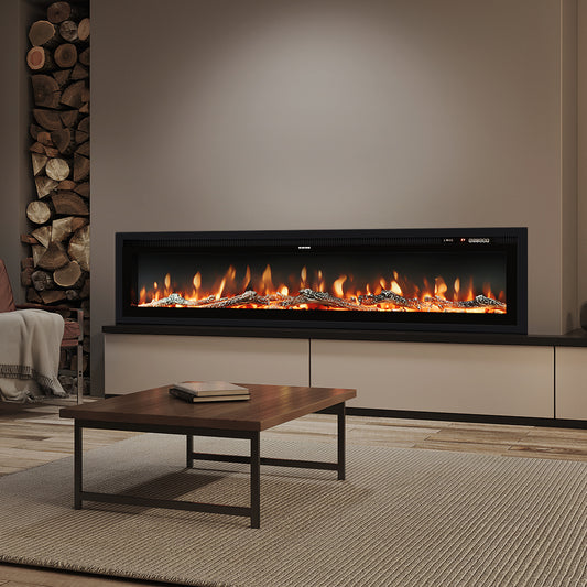 40/50/60 Inch Wall Mounted Electric LED Fireplace Fire Heater