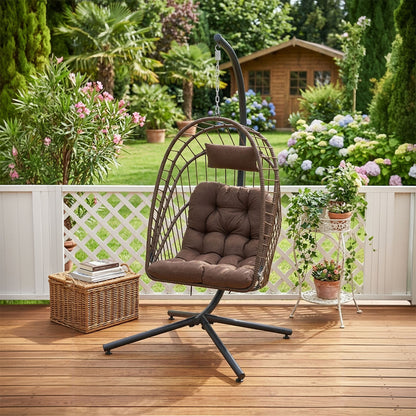 Swing Hanging Egg Chair with Cushion and Headrest
