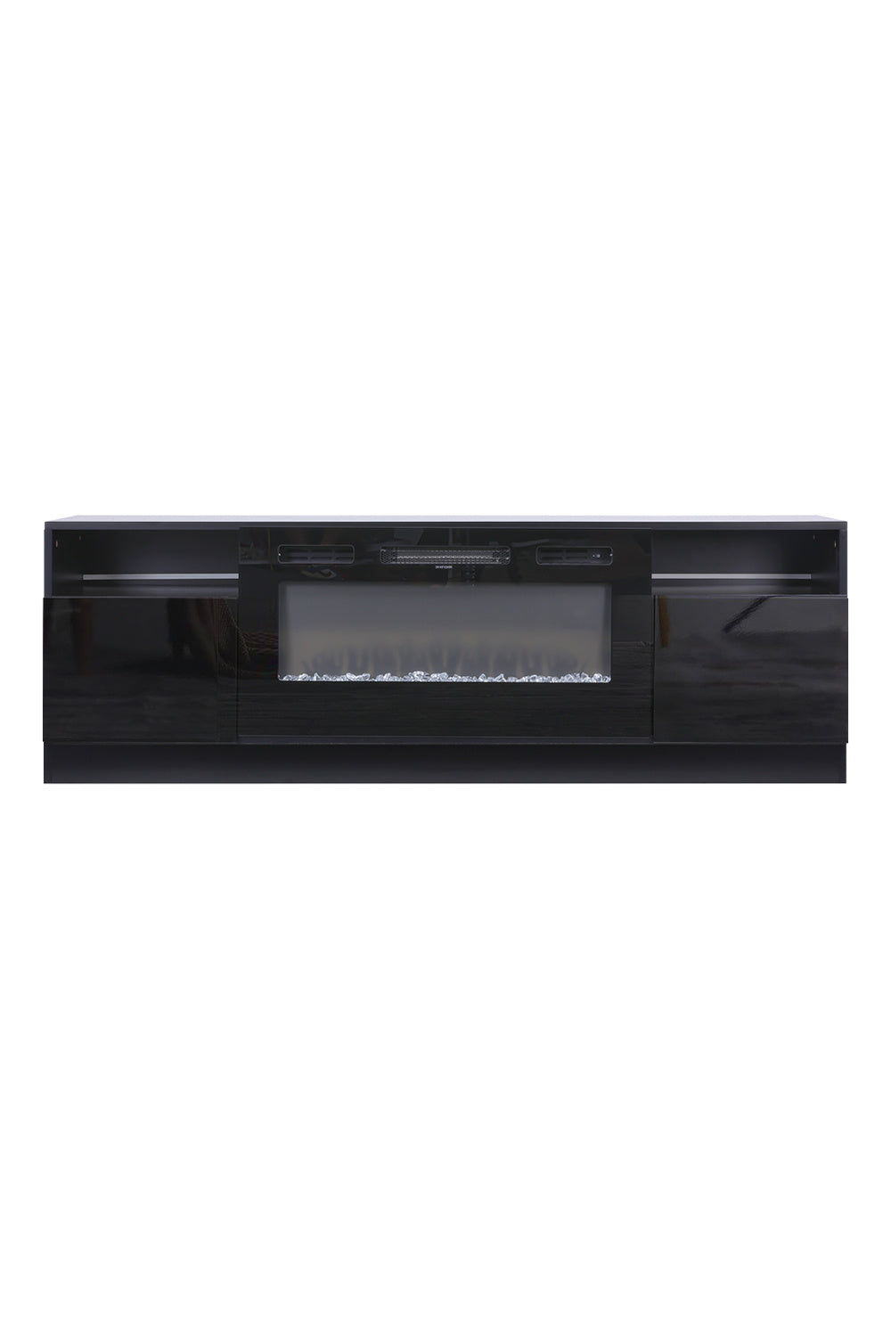 Recessed Electric Fireplace TV Stand with Closed Storage