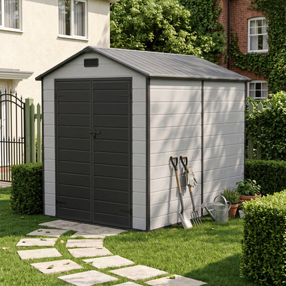 6x8 FT Plastic Outdoor Garden Storage Shed
