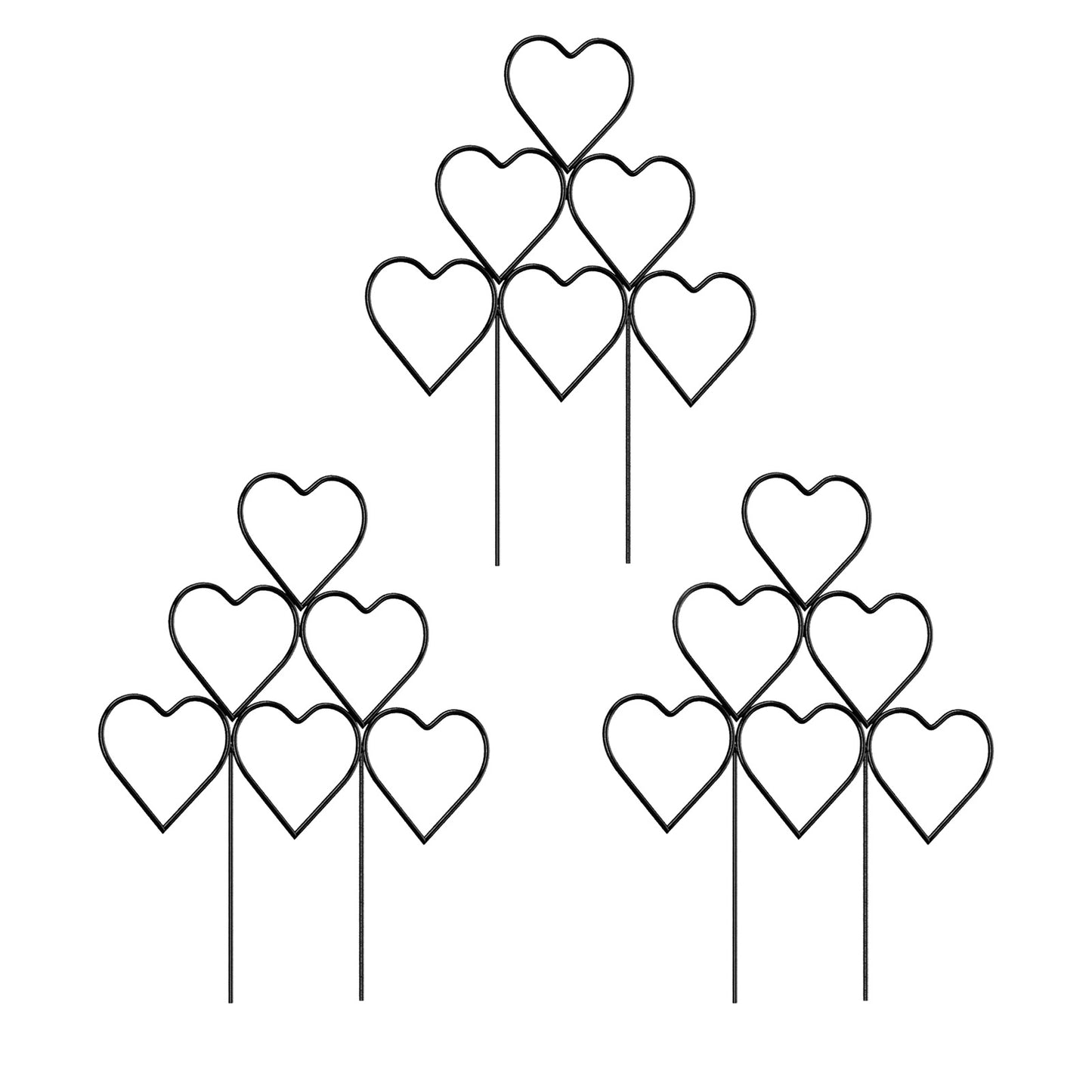 3Pcs Heart-Shaped Stackable Plant Climbing Trellises