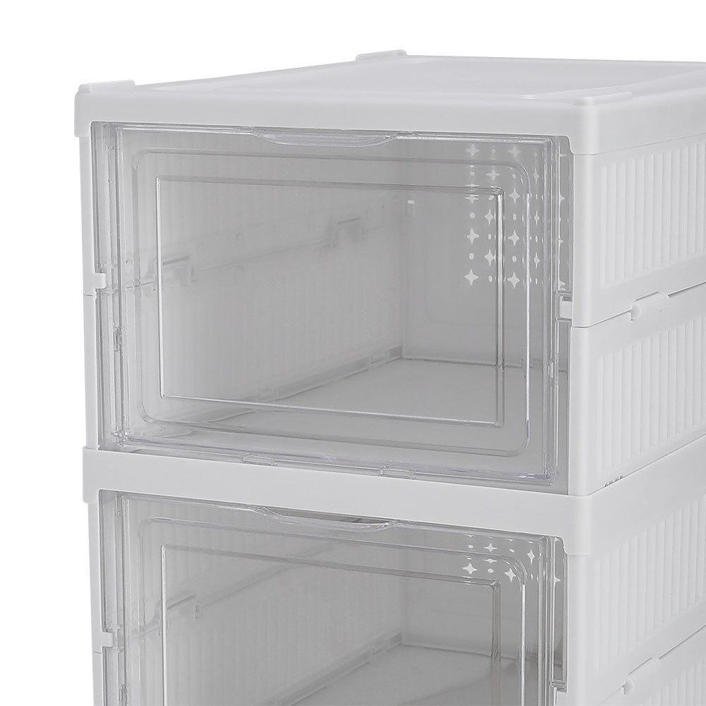 6-Tier Plastic Foldable Shoe Storage Box Unit