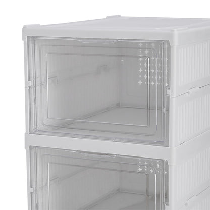 6-Tier Plastic Foldable Shoe Storage Box Unit