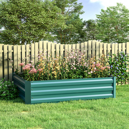 Galvanized Steel Rectangular Raised Garden Bed Planter Box
