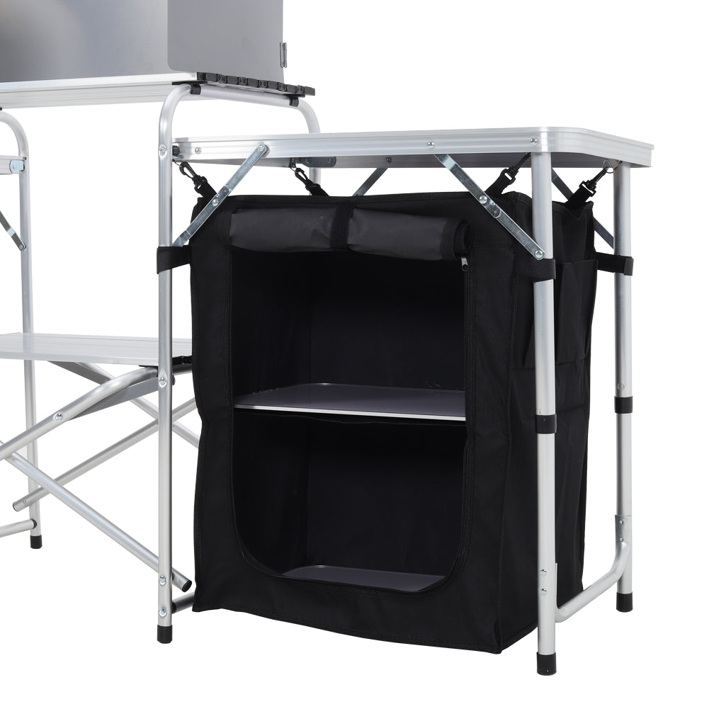 Portable Outdoor Camping Kitchen Table with Folding Design