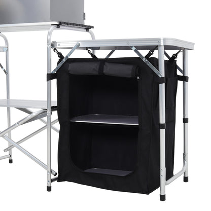 Portable Outdoor Camping Kitchen Table with Folding Design