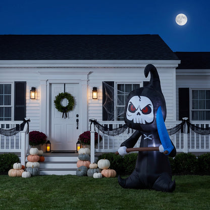 6.6FT Halloween Inflatable Grim Reaper Decoration with Built-in Lights