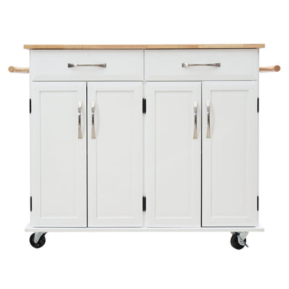 White/Black Large Catering Trolley Cart with Drawers and Cabinets